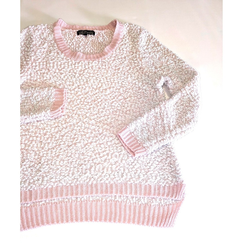 Almost Famous Pullover Sweater Womens XL Pink Textured Popcorn Knit Scoop Neck